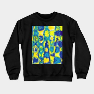 Yellow And Blue Abstract Art Crewneck Sweatshirt